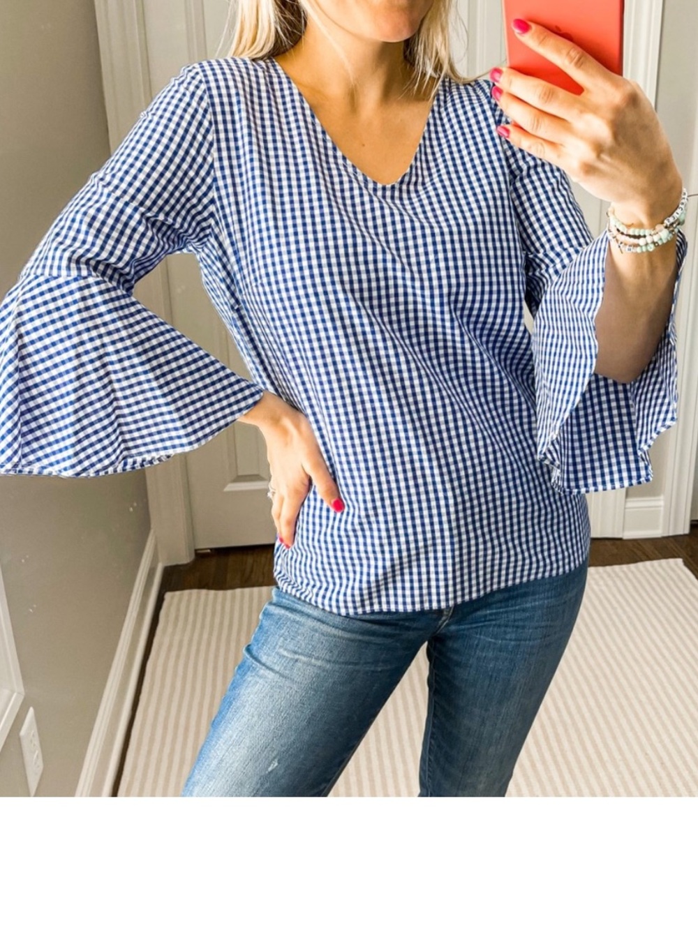 Jane and Delancey checkered top